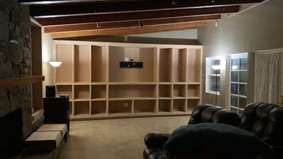 Custom built-in entertainment shelving and cabinetry Montgomery County PA — Fred Beese Builds