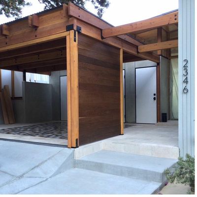 Custom mid-century modern home entry design Los Angeles CA — Fred Beese Builds