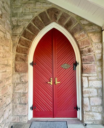 Side entrance restored chapel doors — Blue Bell PA