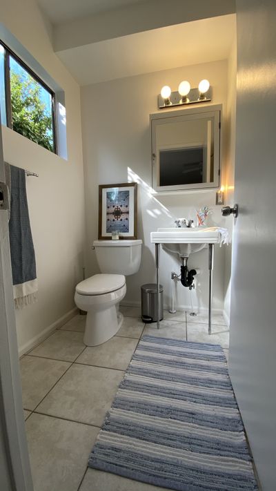 Finished bathroom with natural light